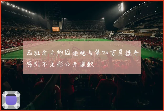 西班牙主帅因拒绝与第四官员握手感到不光彩公开道歉